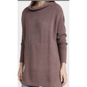 free people ottoman slouchy tunic Sweater Sz XS Brown Boho Cowl Neck